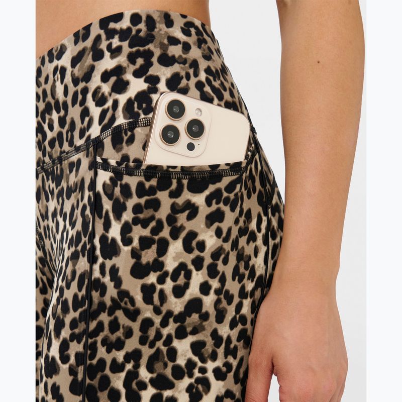 Leggings da allenamento donna Sweaty Betty Power Piping Workout 7/8 brown ink leopard print 4