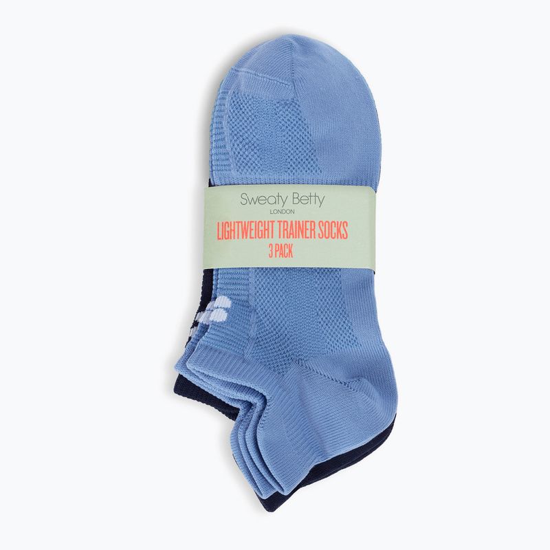 Calze da donna Sweaty Betty Lightweight Trainer 3 pary fadedblue frenchnavy crea 2