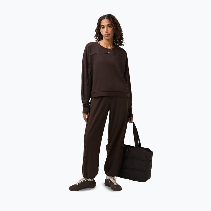Felpa donna Sweaty Betty After Class Yoke Crop espresso brown 2