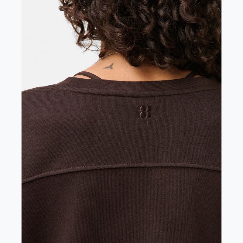 Felpa donna Sweaty Betty After Class Yoke Crop espresso brown 4