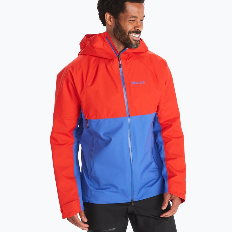 Giacca antipioggia Marmot Mitre Peak Gore Tex victory red/trail blue da uomo