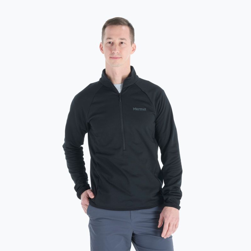 Felpa in pile Marmot da uomo Leconte Fleece 1/2 Zip nero