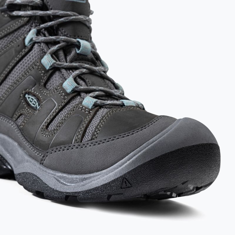 Scarpe da trekking da donna KEEN Circadia Mid WP grigio acciaio/blu scuro 9