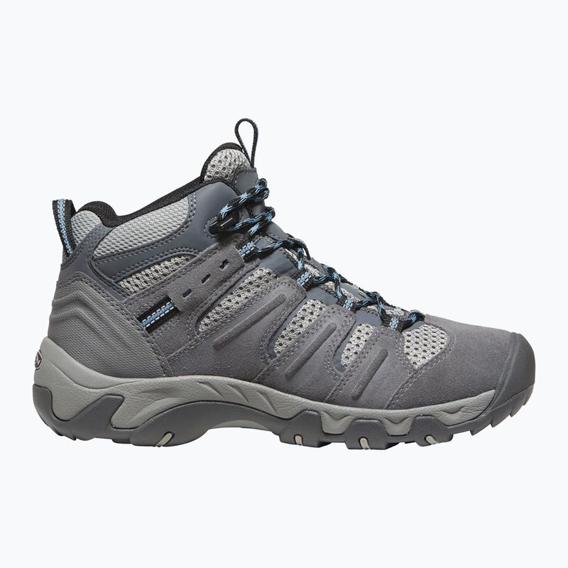 Scarpe da trekking da donna KEEN Headout Mid Waterproof grigio acciaio/blu cielo 10