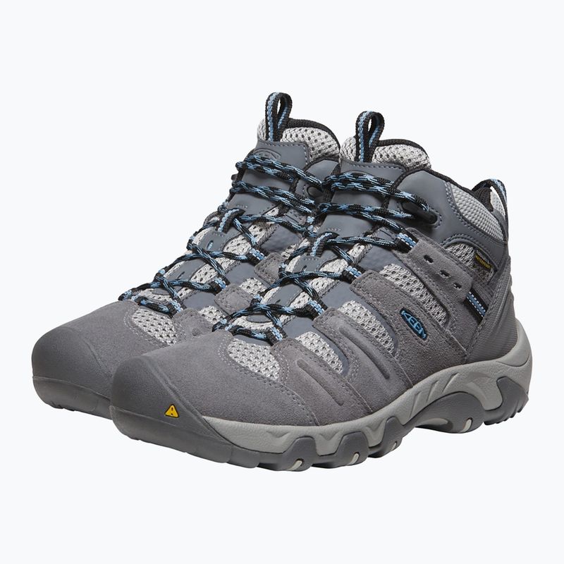 Scarpe da trekking da donna KEEN Headout Mid Waterproof grigio acciaio/blu cielo 11