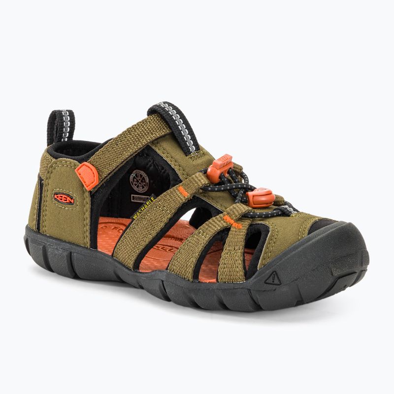 KEEN Seacamp II CNX oliva scura/fiamma oro sandali per bambini