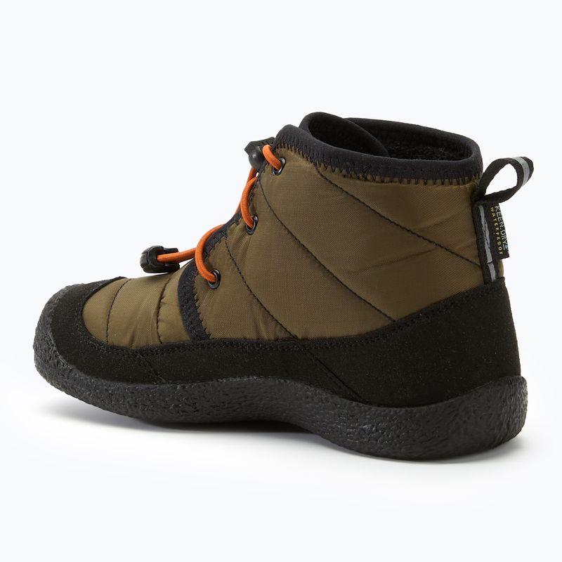 KEEN Howser II Chukka WP stivali junior oliva scura/fiamma oro 3