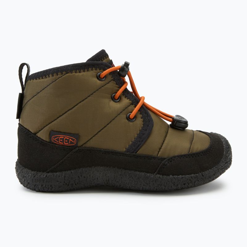 KEEN Howser II Chukka WP stivali da bambino oliva scura/fiamma oro 2