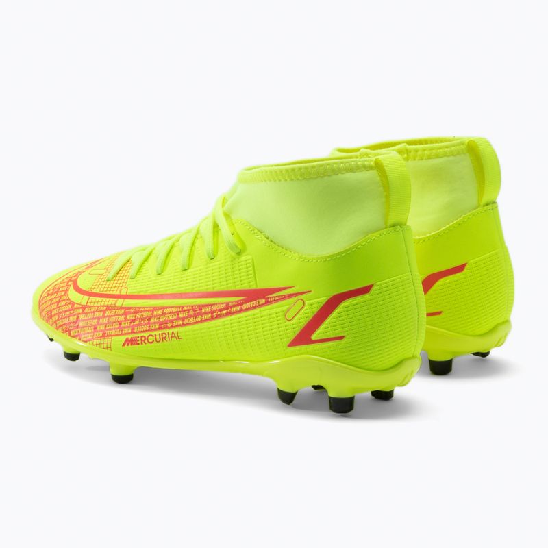 Scarpe da calcio per bambini Nike Superfly 8 Club FG/MG Jr volt/nero/cremisi 3
