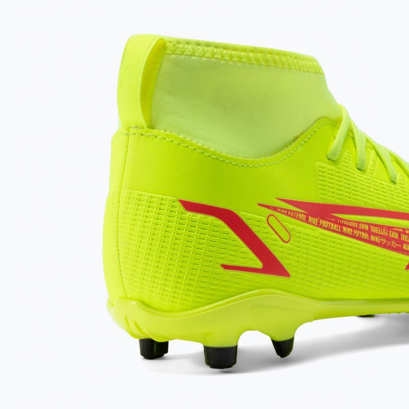 Scarpe da calcio per bambini Nike Superfly 8 Club FG/MG Jr volt/nero/cremisi 9