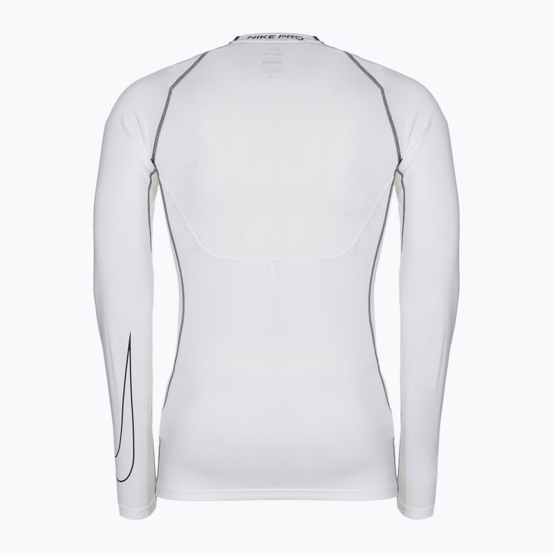 Top a maniche lunghe da allenamento Nike Pro Dri-Fit Tight da uomo bianco/nero 2