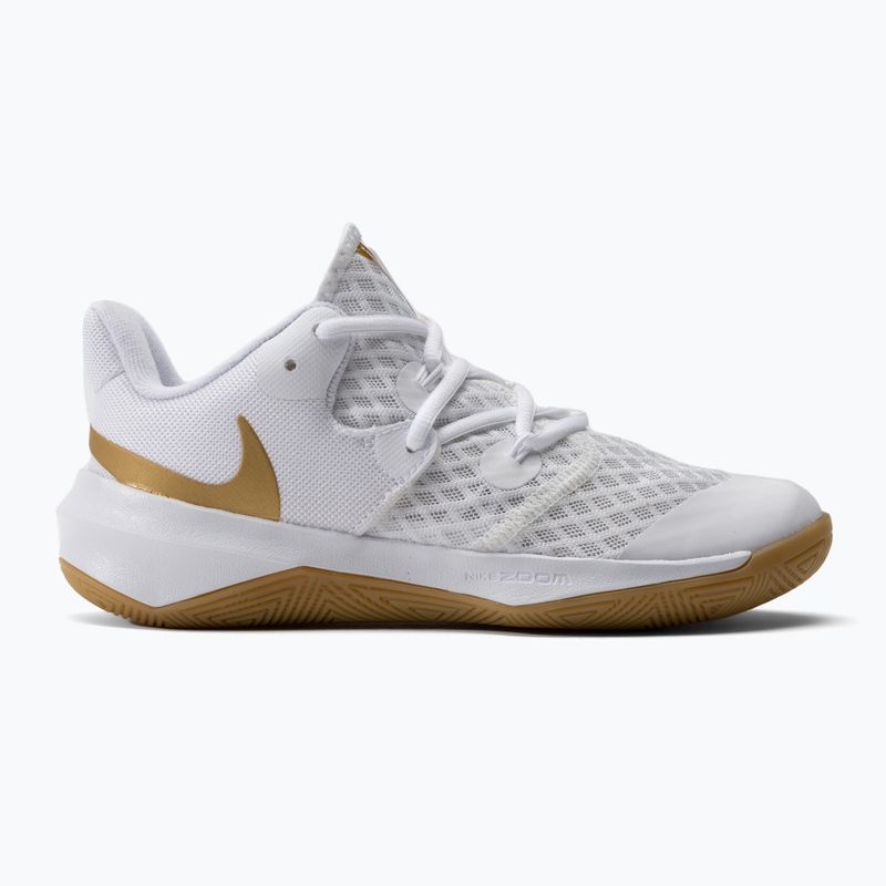 Scarpe da pallavolo Nike Zoom Hyperspeed Court SE bianche/oro 2