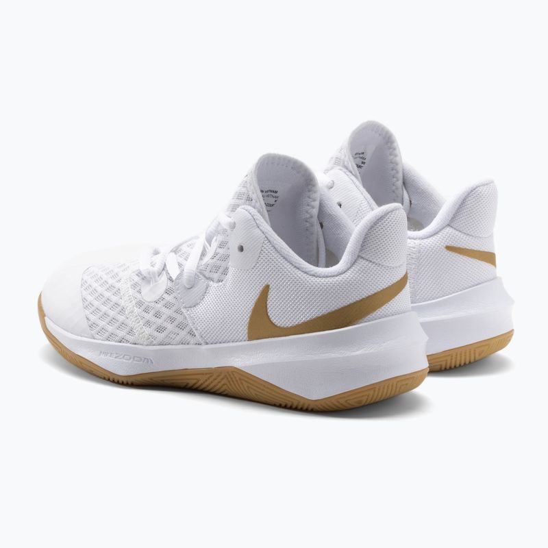Scarpe da pallavolo Nike Zoom Hyperspeed Court SE bianche/oro 3