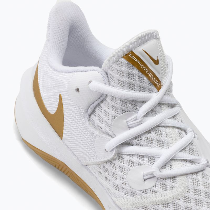 Scarpe da pallavolo Nike Zoom Hyperspeed Court SE bianche/oro 7