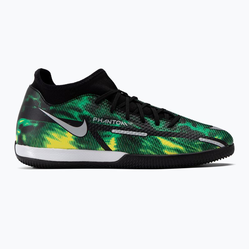 Scarpe da calcio uomo Nike Phantom GT2 Academy DF SW IC nero/metallico platino/verde strike 2