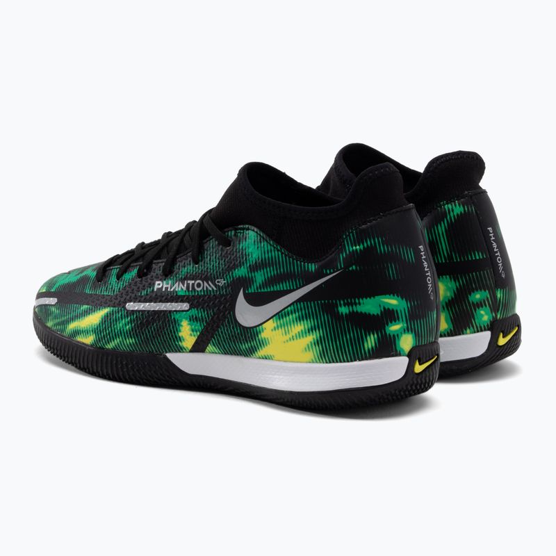 Scarpe da calcio uomo Nike Phantom GT2 Academy DF SW IC nero/metallico platino/verde strike 3