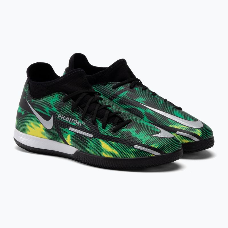 Scarpe da calcio uomo Nike Phantom GT2 Academy DF SW IC nero/metallico platino/verde strike 5