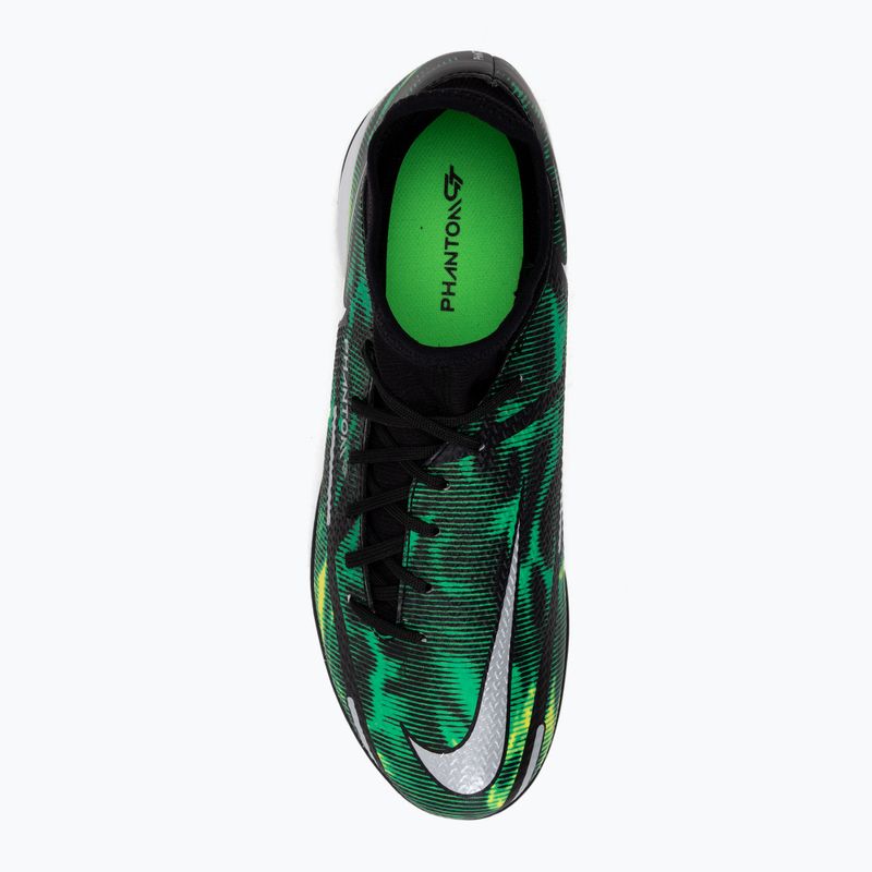 Scarpe da calcio uomo Nike Phantom GT2 Academy DF SW IC nero/metallico platino/verde strike 6