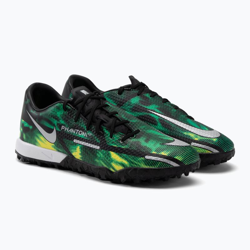 Uomo Nike Phantom GT2 Academy SW TF scarpe da calcio nero/metallico platino/verde strike 5