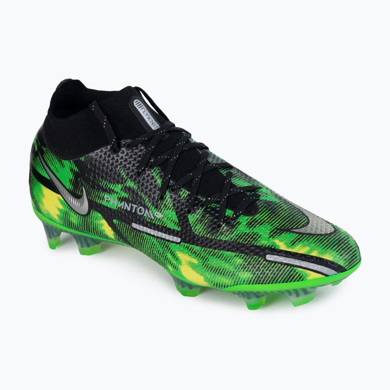 Uomo Nike Phantom GT2 Elite DF SW FG scarpe da calcio nero / platino metallico / verde sciopero