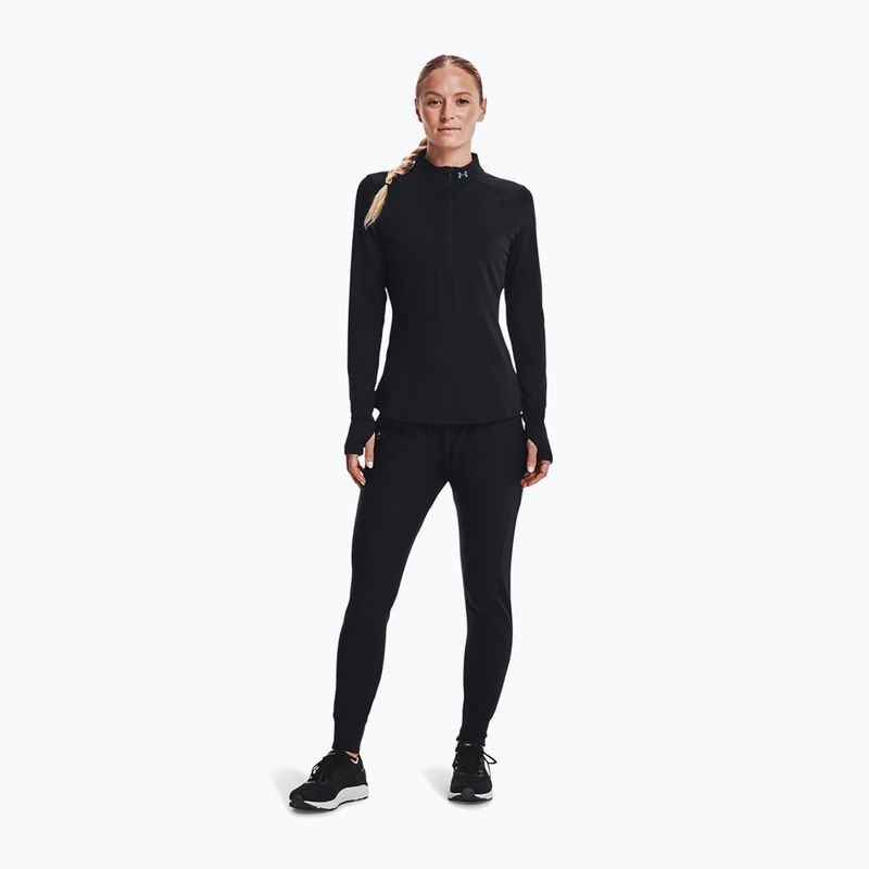 Felpa da running Under Armour Qualifier Run 2.0 1/2 Zip nero/nero/riflettente da donna 2