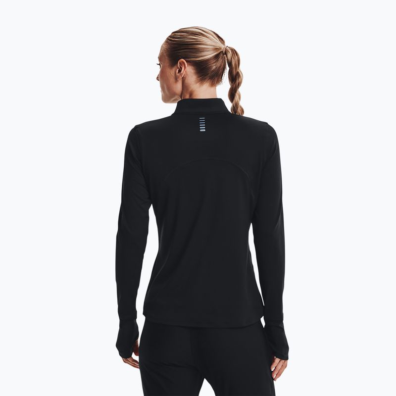 Felpa da running Under Armour Qualifier Run 2.0 1/2 Zip nero/nero/riflettente da donna 3