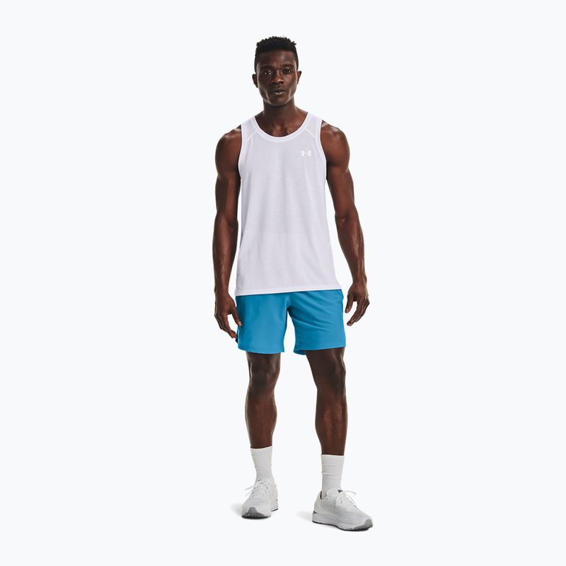 Canotta da running Under Armour Streaker Singlet bianca/bianca/riflettente da uomo 2