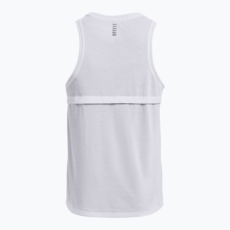 Canotta da running Under Armour Streaker Singlet bianca/bianca/riflettente da uomo 6