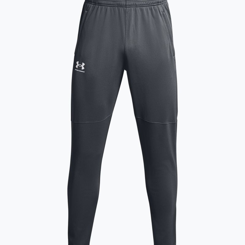 Pantaloni da allenamento Under Armour UA Pique Track da uomo grigio pece/bianco 5