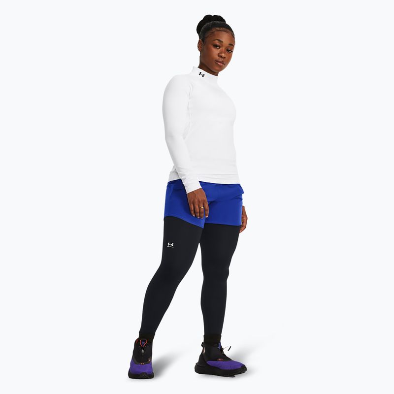 Leggings da allenamento Under Armour ColdGear Authentics da donna, nero/bianco 2