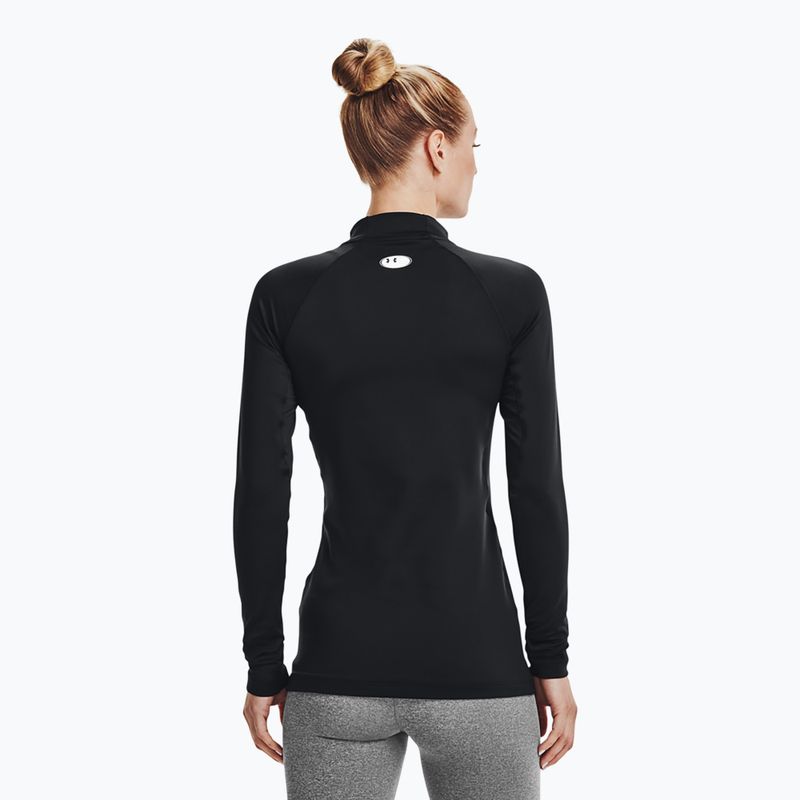 Under Armour Authentics CG Mockneck nero/bianco, manica lunga da allenamento per donna 3