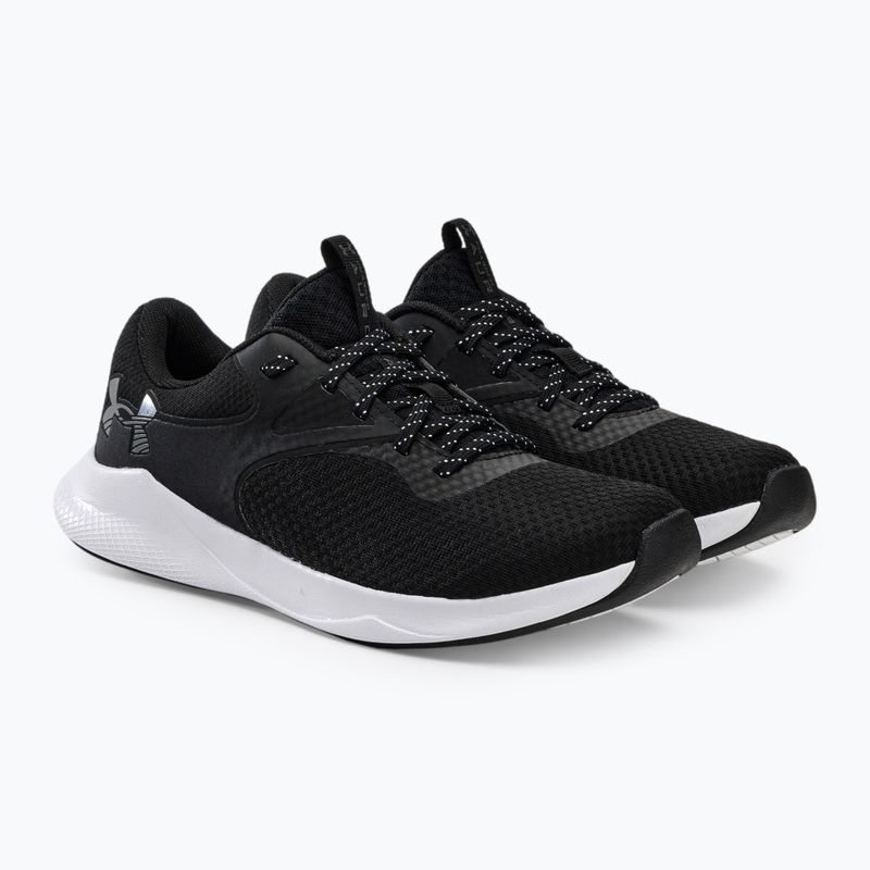 Scarpe da ginnastica da donna Under Armour W Charged Aurora 2 nero/nero/argento caldo metallizzato 5