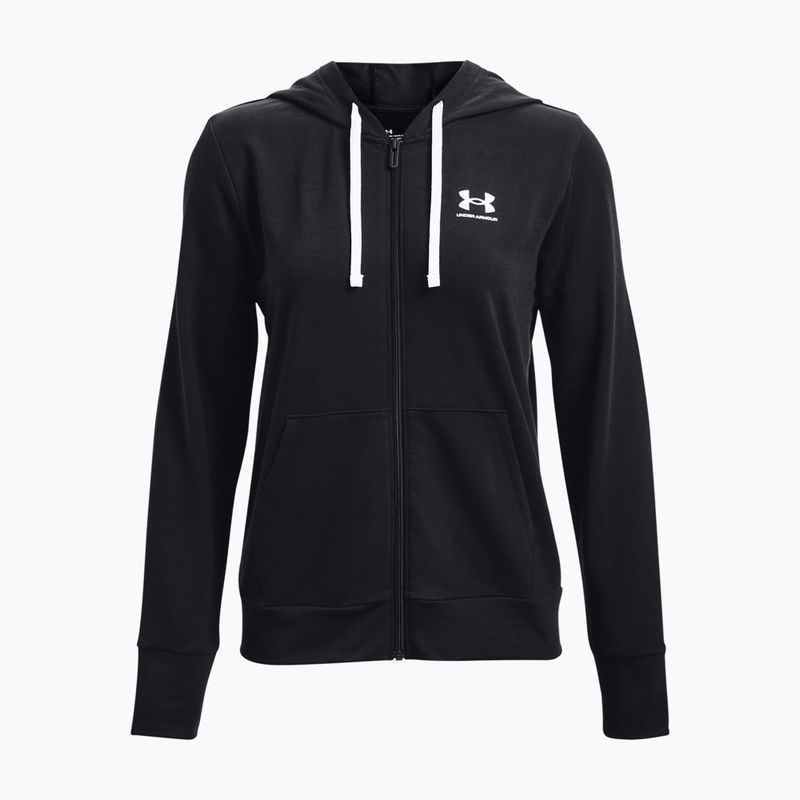 Under Armour donna Rival Terry FZ Felpa con cappuccio nero/bianco