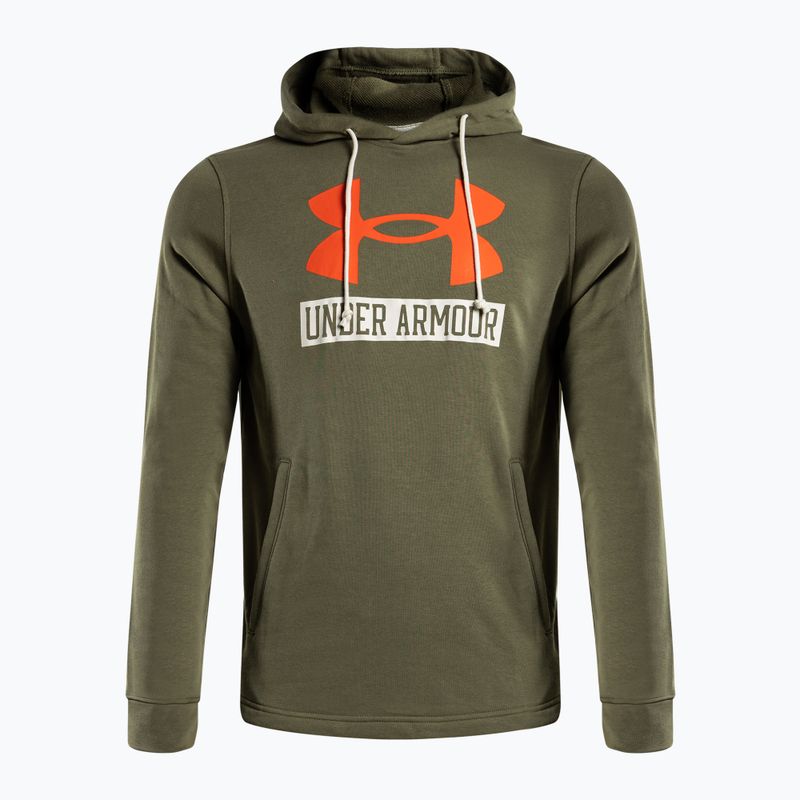 Felpa con cappuccio Under Armour Rival Terry verde uomo