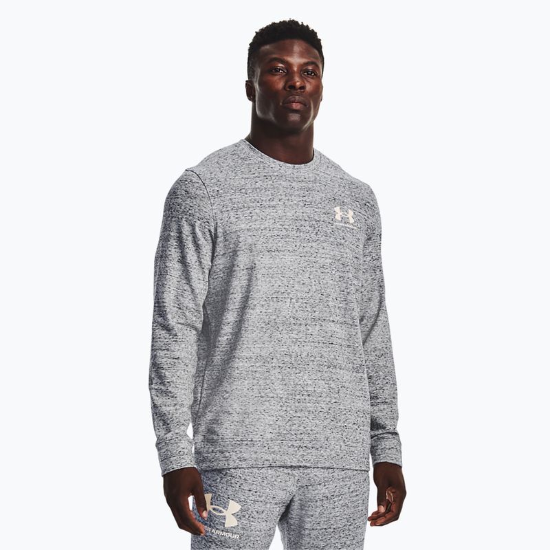 Felpa da uomo Under Armour Rival Terry Lc Crew bianco onice/bianco onice