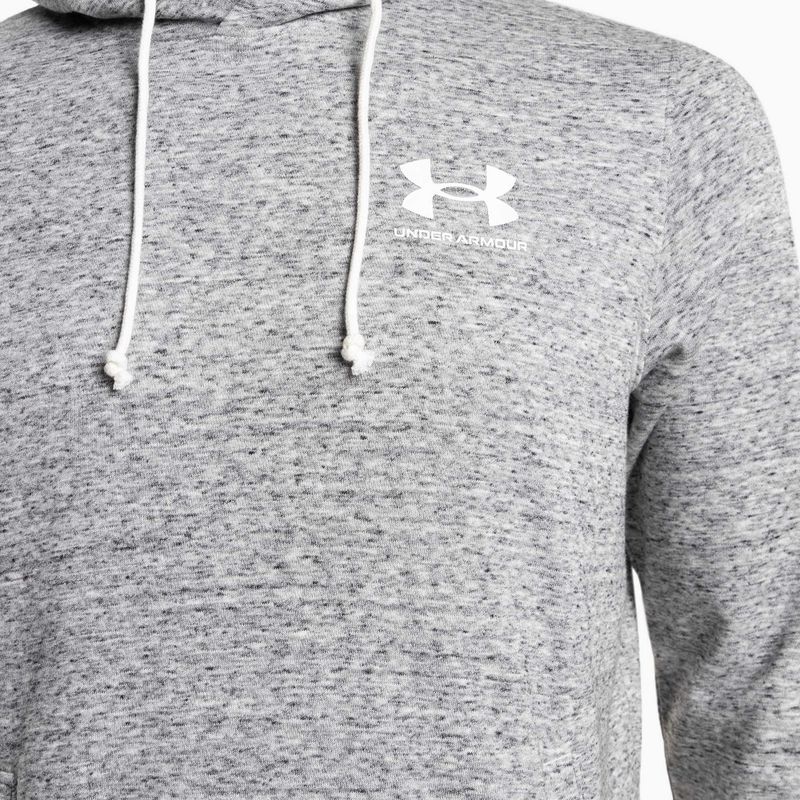 Felpa Under Armour Rival Terry LC HD pitch grigio/bianco da uomo 3