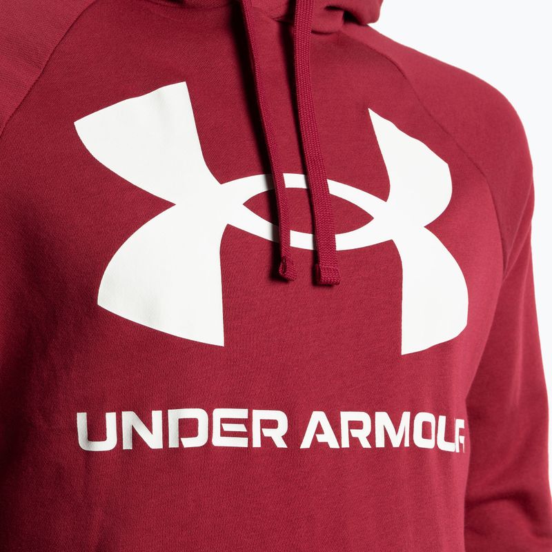 Felpa da uomo Under Armour Rival Fleece Big Logo HD rosso/bianco 6