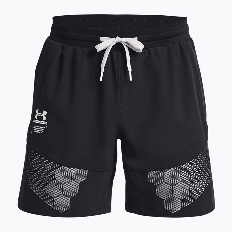 Pantaloncini da allenamento Under Armour da uomo UA Armourprint Woven nero/grigio alo. 3