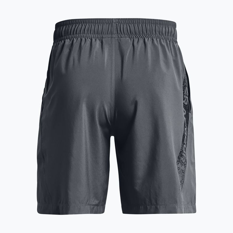 Pantaloncini da allenamento Under Armour da uomo Woven Graphic pitch grigio/nero 5