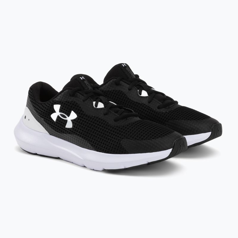 Under Armour Surge 3 nero/bianco/bianco scarpe da corsa da uomo 4