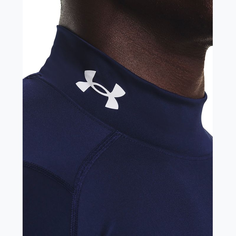 Under Armour Heat Gear Armour Comp Mock mezzanotte marina/bianco a maniche lunghe da allenamento da uomo 4