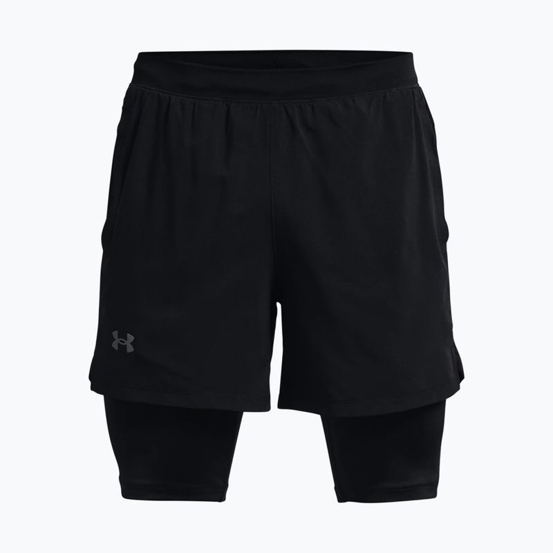 Under Armour Launch SW 5'' 2N1 pantaloncini da corsa da uomo nero/nero/riflettente