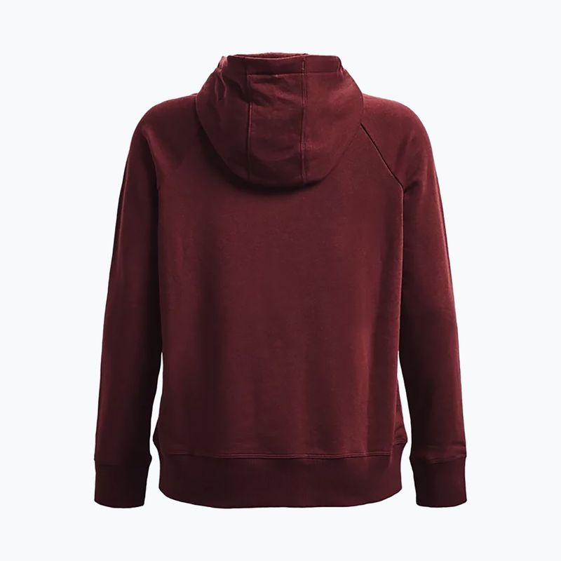 Felpa da donna Under Armour Rival Fleece Hb Hoodie rosso castagna/bianco 6