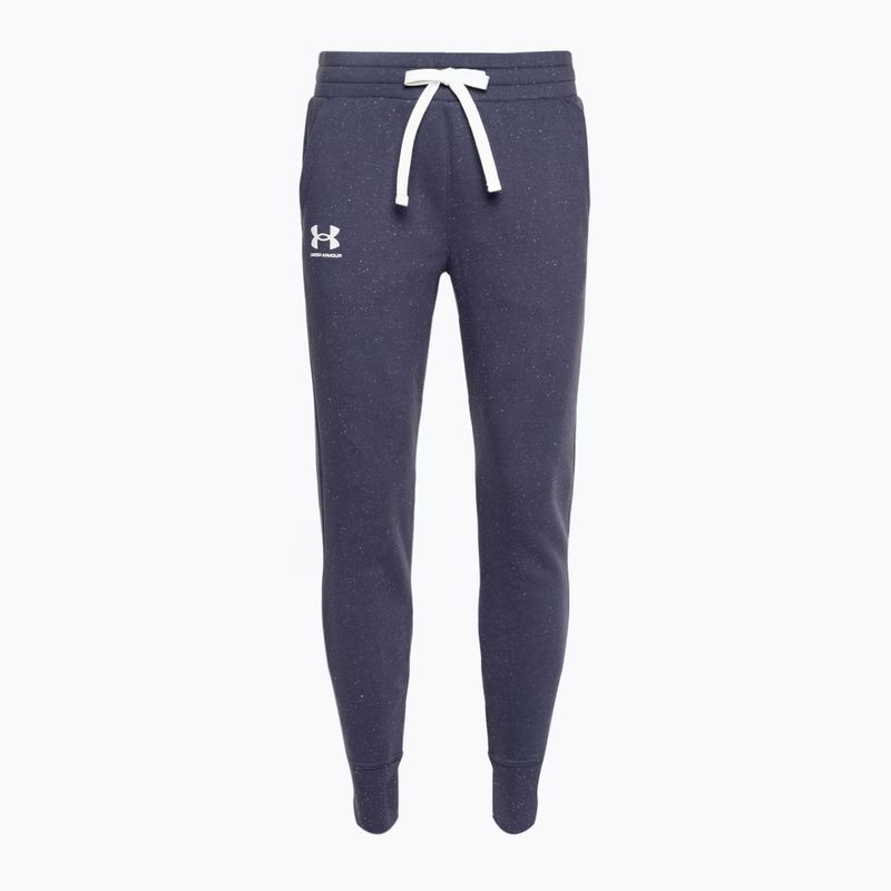 Pantaloni Under Armour Rival Fleece Joggers donna acciaio temperato/bianco 5