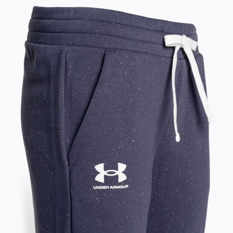 Pantaloni Under Armour Rival Fleece Joggers donna acciaio temperato/bianco 7