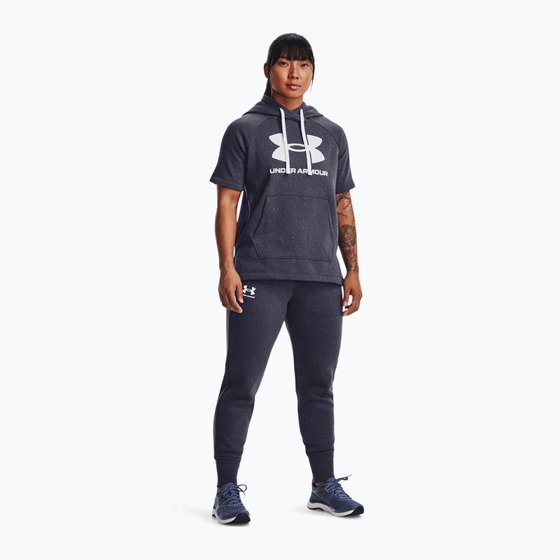 Pantaloni Under Armour Rival Fleece Joggers donna acciaio temperato/bianco 2