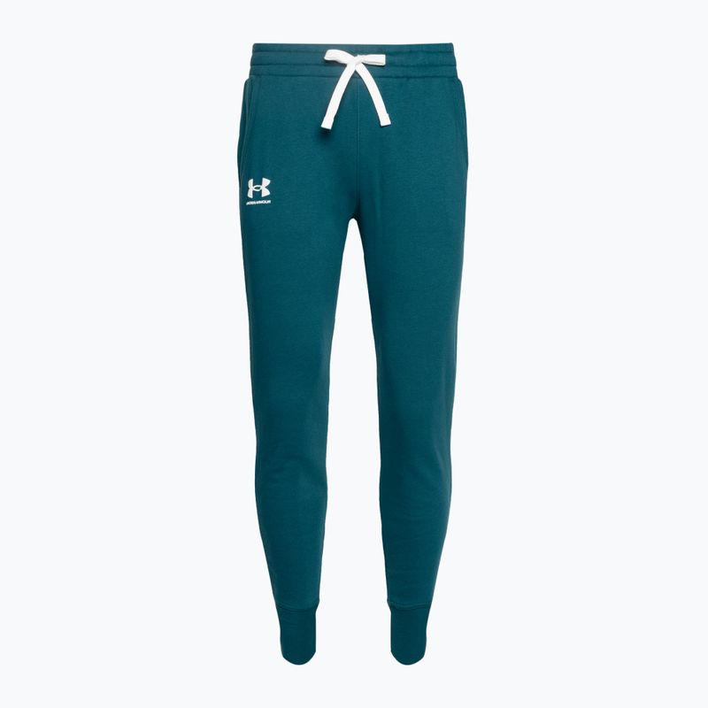 Pantaloni Under Armour Rival Fleece Joggers donna tormalina/bianco 3