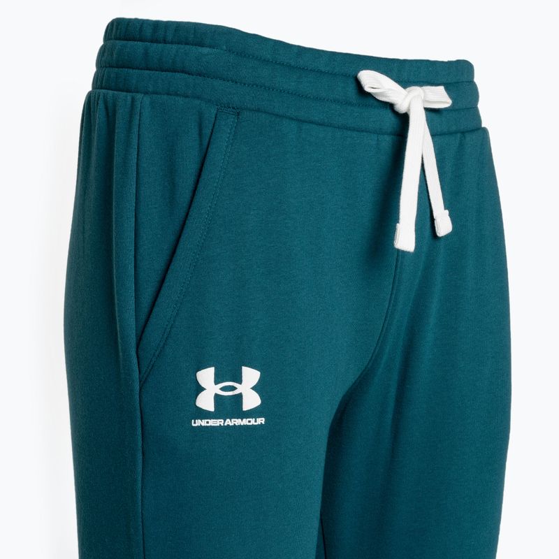 Pantaloni Under Armour Rival Fleece Joggers donna tormalina/bianco 5