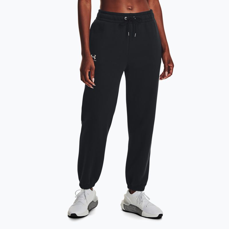 Under Armour Essential Fleece Joggers nero/bianco pantaloni da allenamento da donna