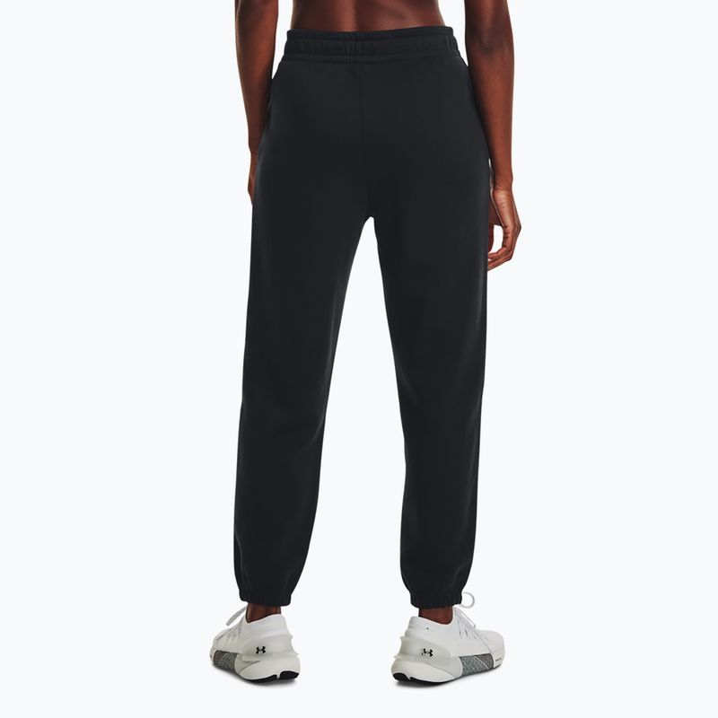 Under Armour Essential Fleece Joggers nero/bianco pantaloni da allenamento da donna 3